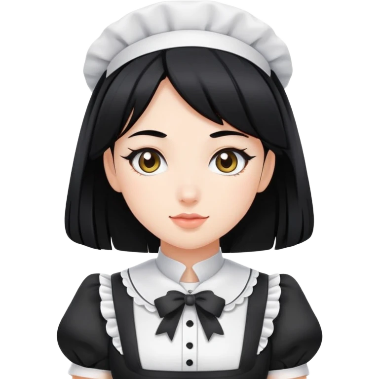 Girl without clothes with black hair sexy maid emoji
