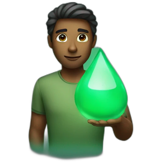 a man under the lights, an emerald in his eyes emoji
