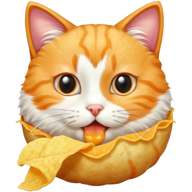 Chat qui mange du chips emoji