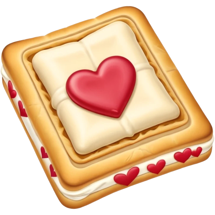 Frosted Toaster strudel pastry with hearts emoji