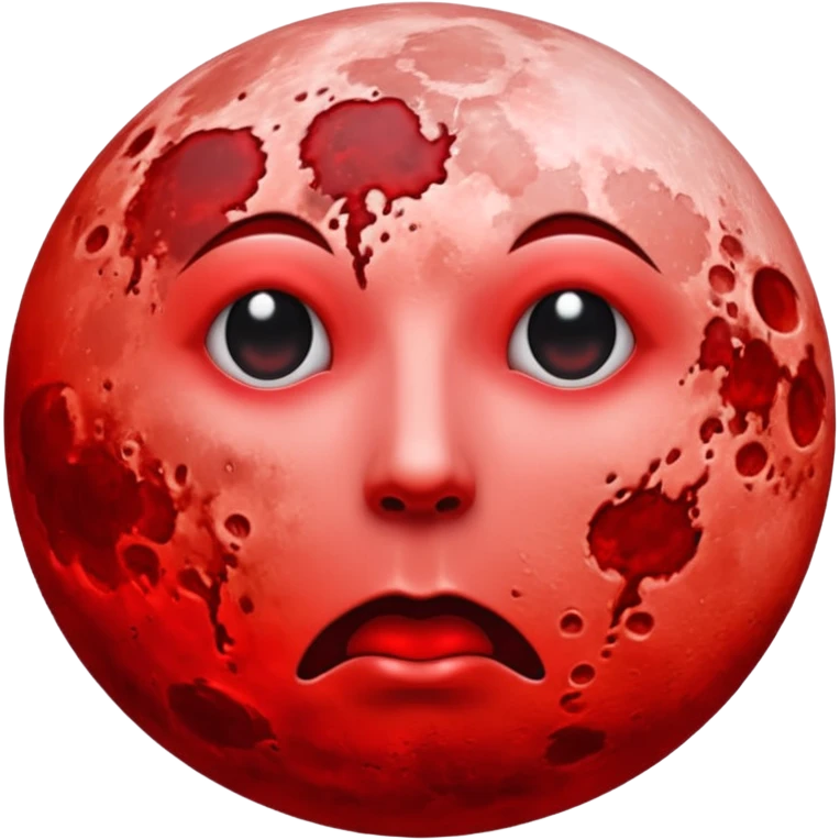 Surreal blood red full moon emoji