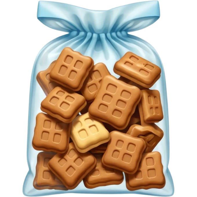 Temptations, Small Plastic square bag, brown treats emoji