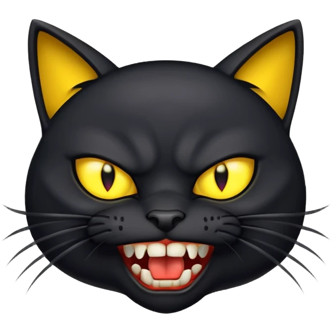 angry black cat emoji