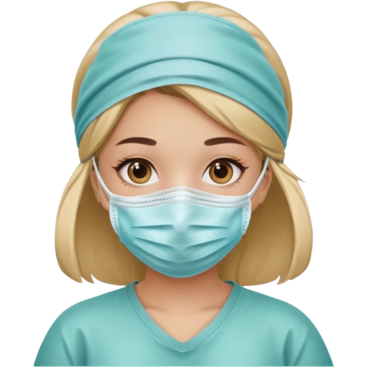 a girl wearing surgical mask emoji