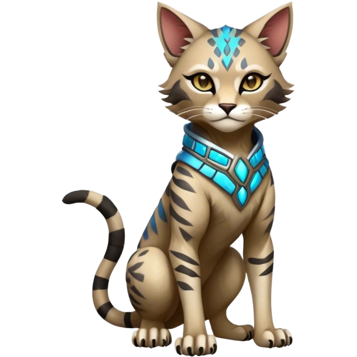 Modern Realistic Rare Fantasy Feline-Vernid-Trico-species by LiLaiRa full body emoji