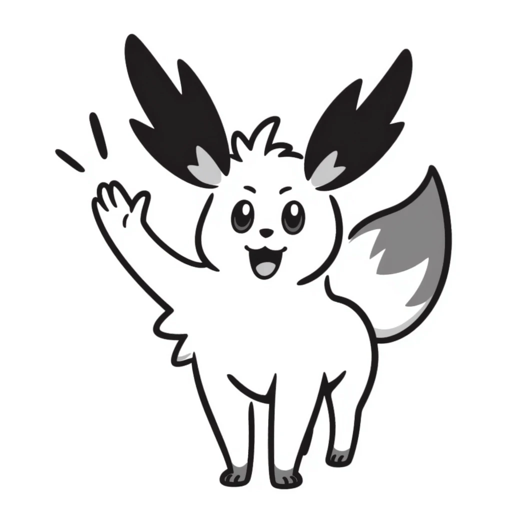 Jolteon the electric Pokémon waving emoji