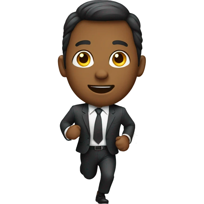 man in suit running emoji
