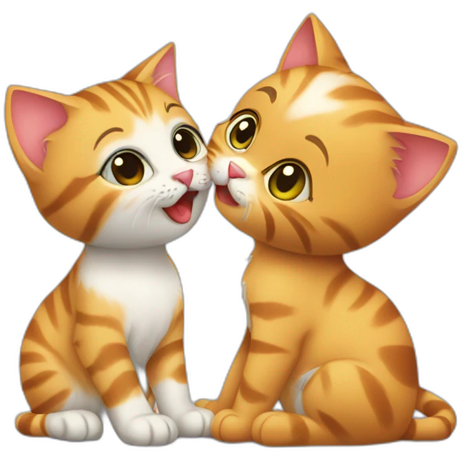cat kisses kitten emoji