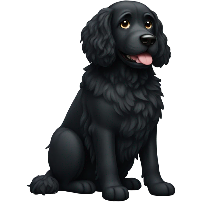 Large Black doodle dog emoji