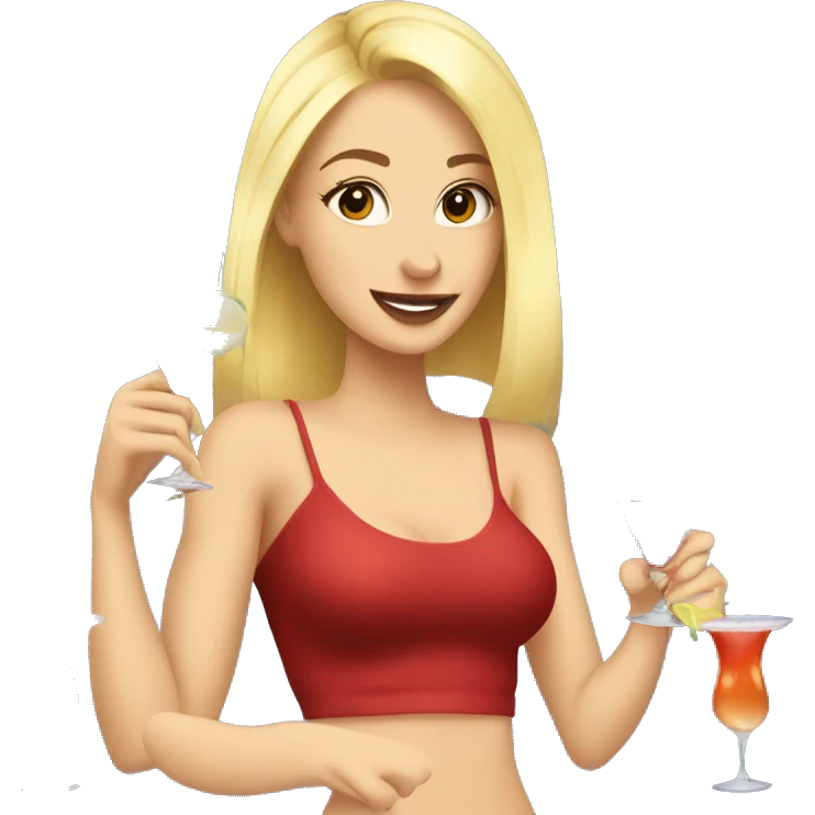 Blonde girls partying with cocktails emoji