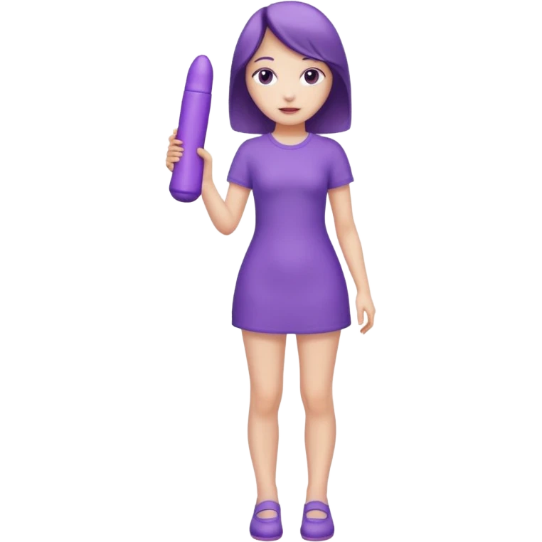 Naked girl full body holding dildo emoji