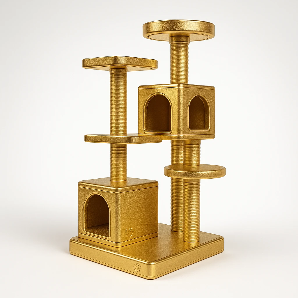cats relaxing in a vertical playhouse emoji