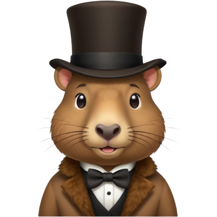 Capybara wearing a top hat emoji