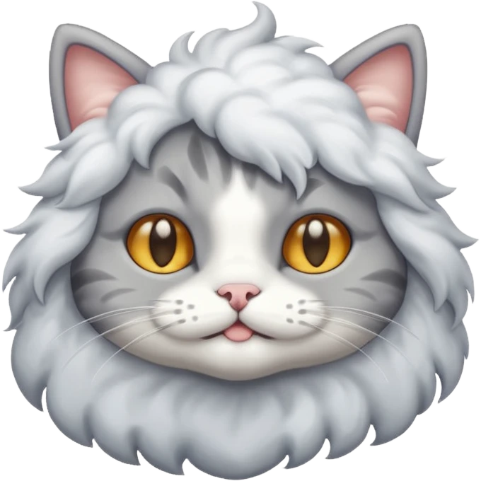 A cat and a cloud emoji