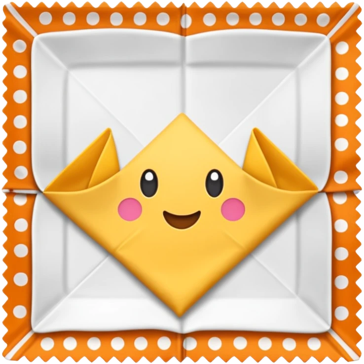 flapped patterned napkin emoji