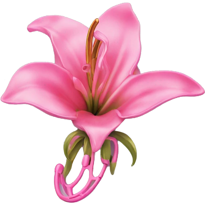 hair claw/clip with pink lily ( accessory)  emoji