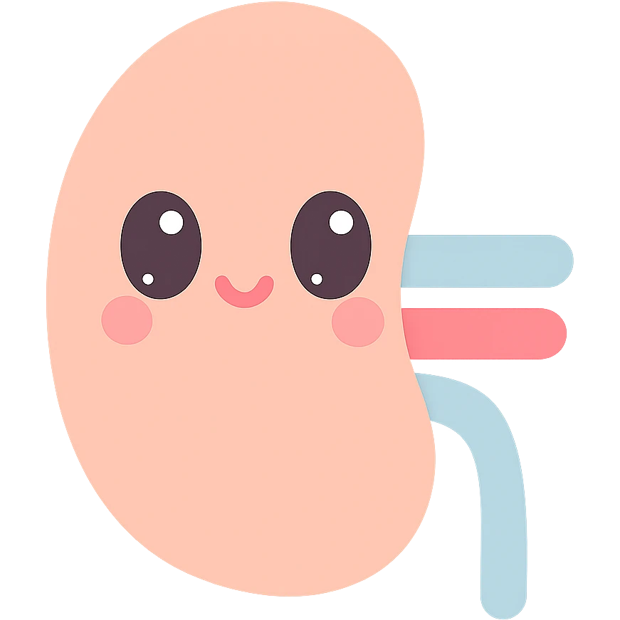 kidney cute cartoon style no text emoji