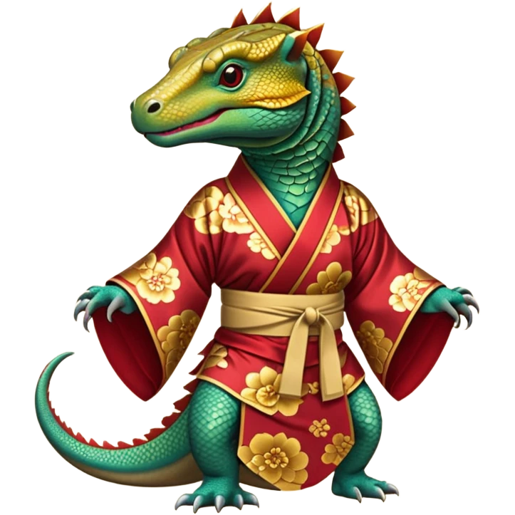 komodo dragon wearing a kimono emoji