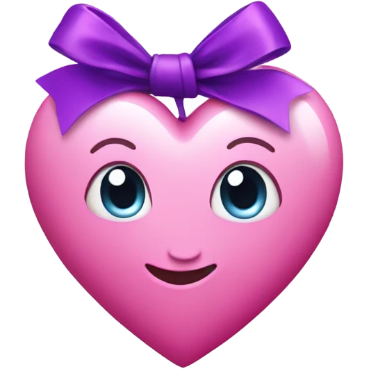 Pink heart with purple bow emoji