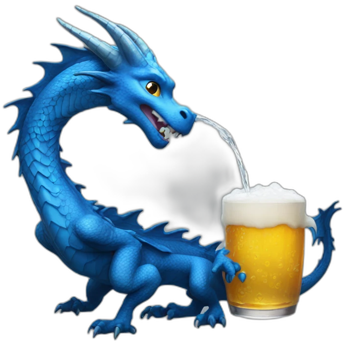 Blue Dragon drinking emoji