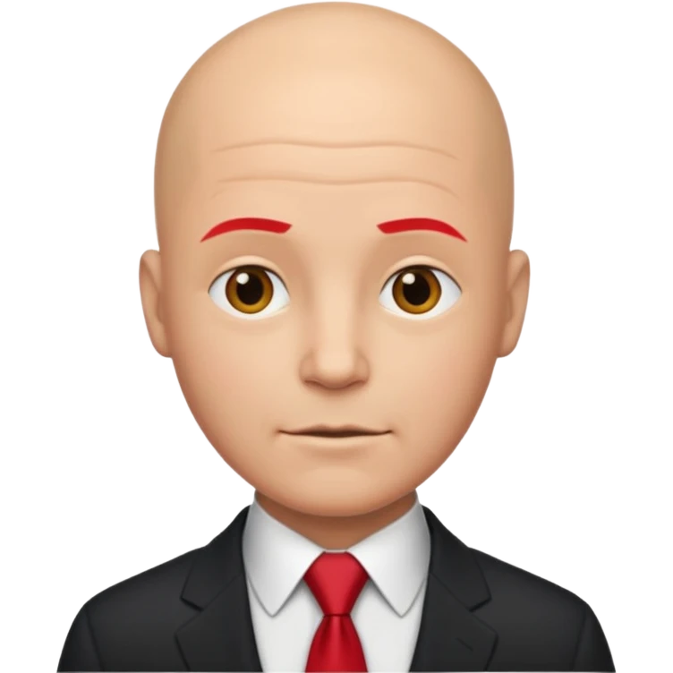 a bald man in a suit with a red tie emoji