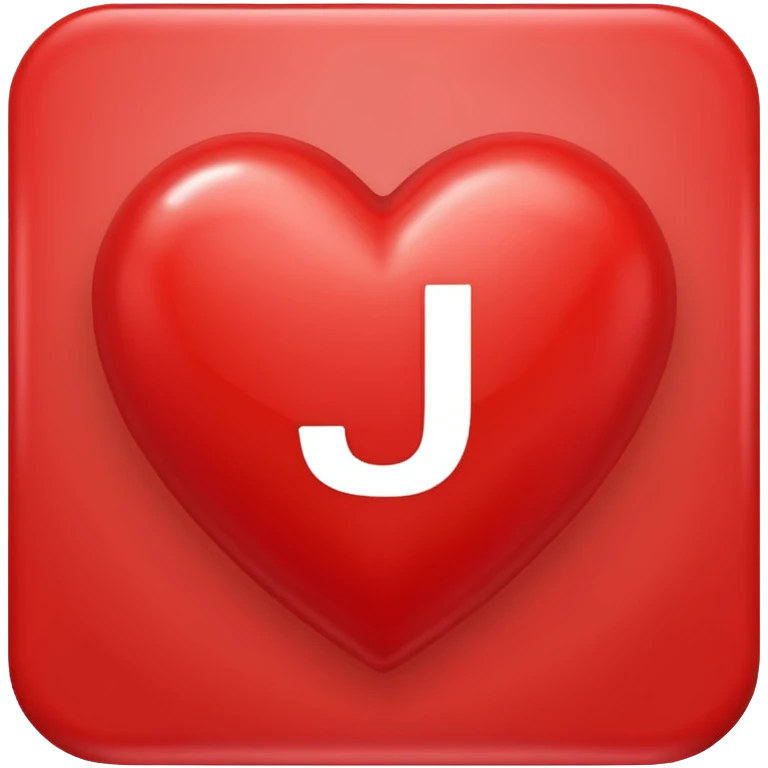  Red J initial in read heart emoji