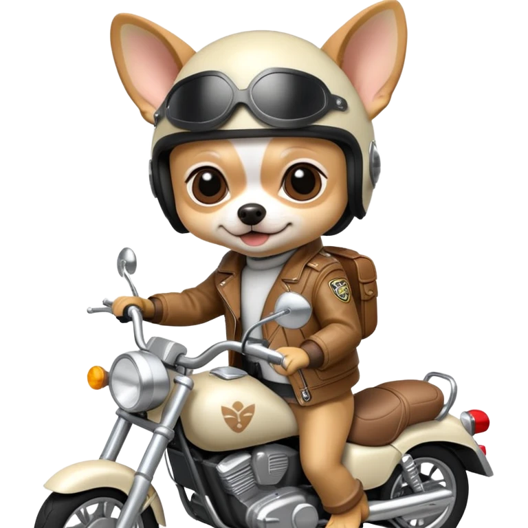 little chihuahua riding a motorcycle emoji