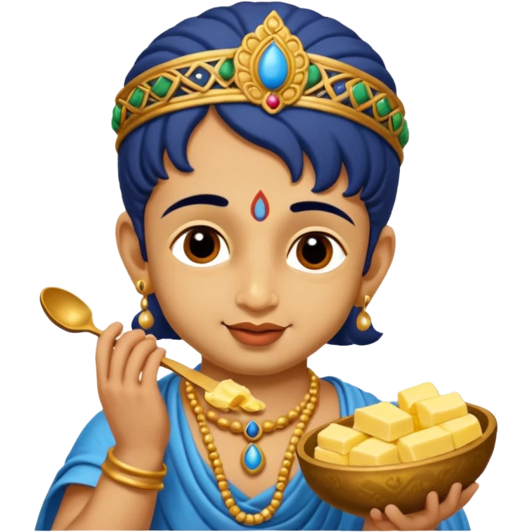  Lord Little Krishna eating butter  emoji