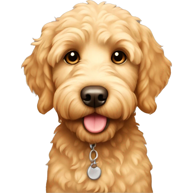 Cute golden labradoodle  emoji