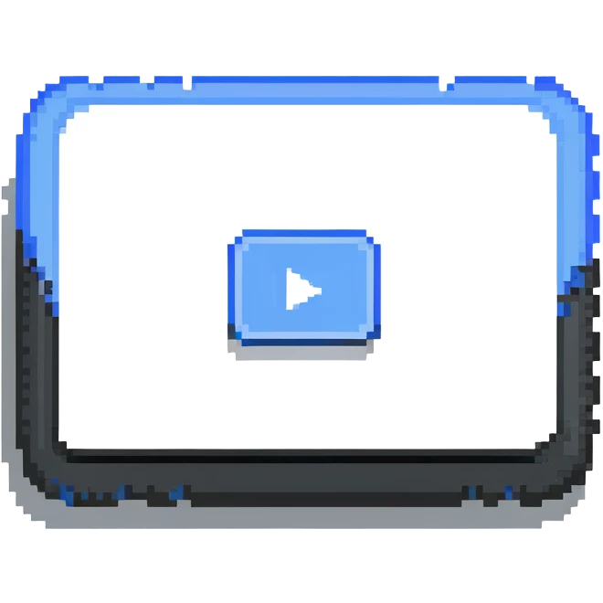YouTube logo blue rectangle with white play button emoji