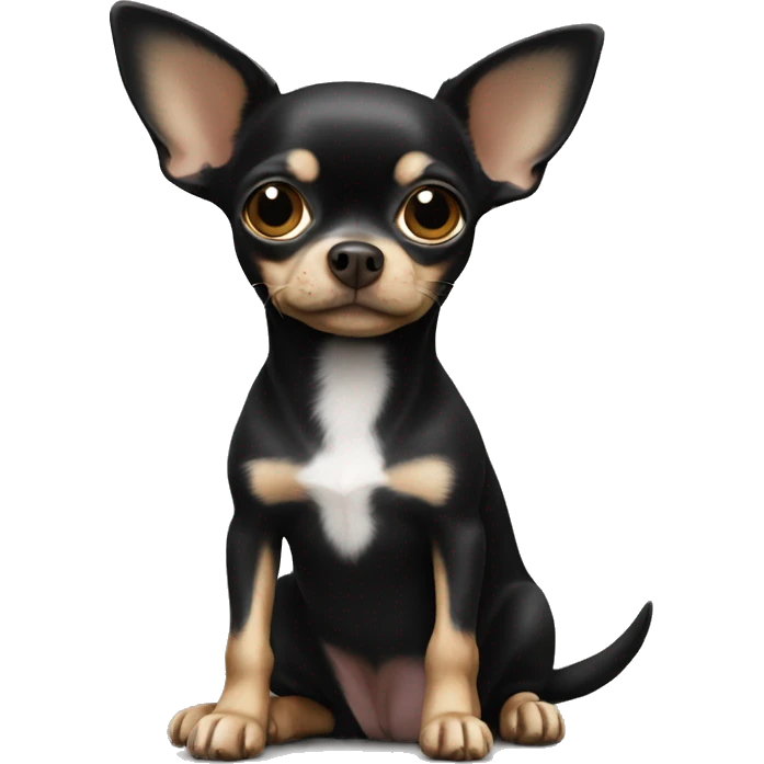 Black chihuahua sitting emoji