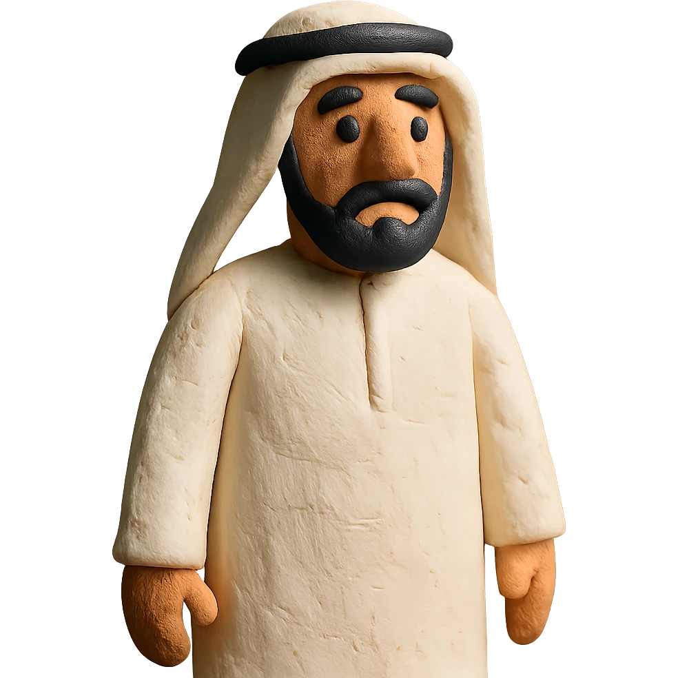 Gulf Arab man in white robe and head covering emoji