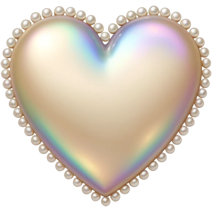 beige heart with a pearl border emoji