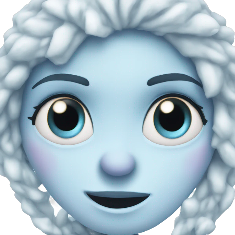 Frozen moon with swirl eyes emoji