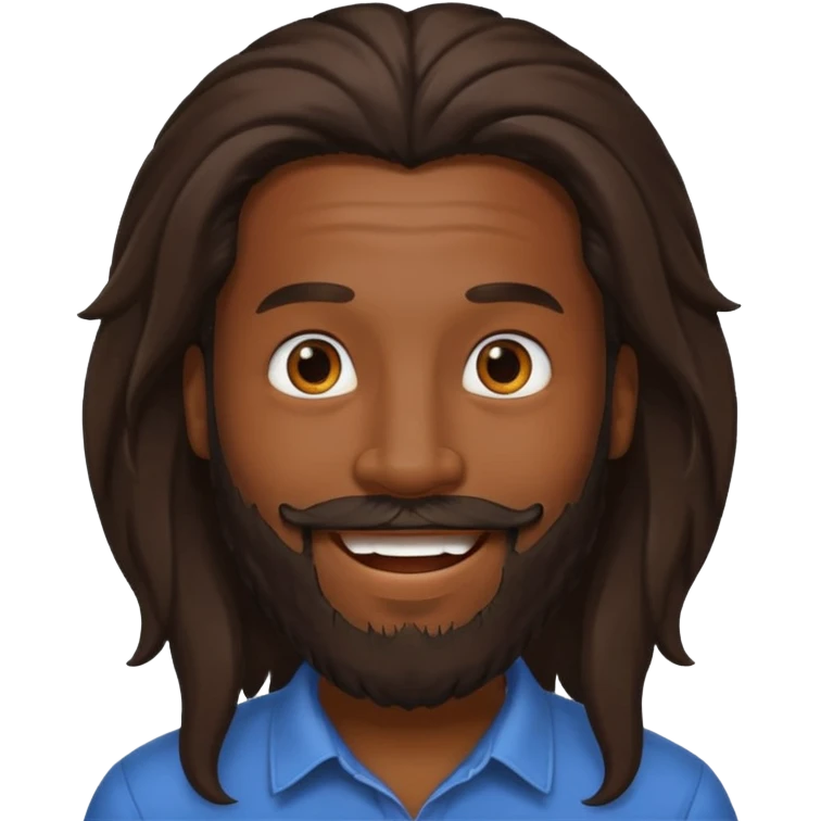 black man bearded long haired emoji