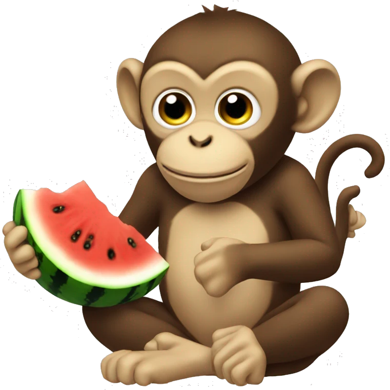 Monkey eating watermelon emoji