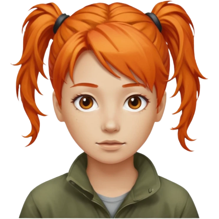 Artist with messy ponytail orange hair emoji