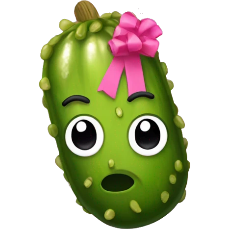 pickle with pink bow emoji