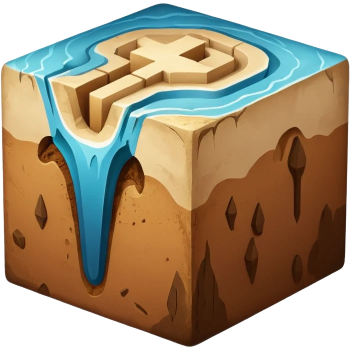 Geography cross section　cube emoji
