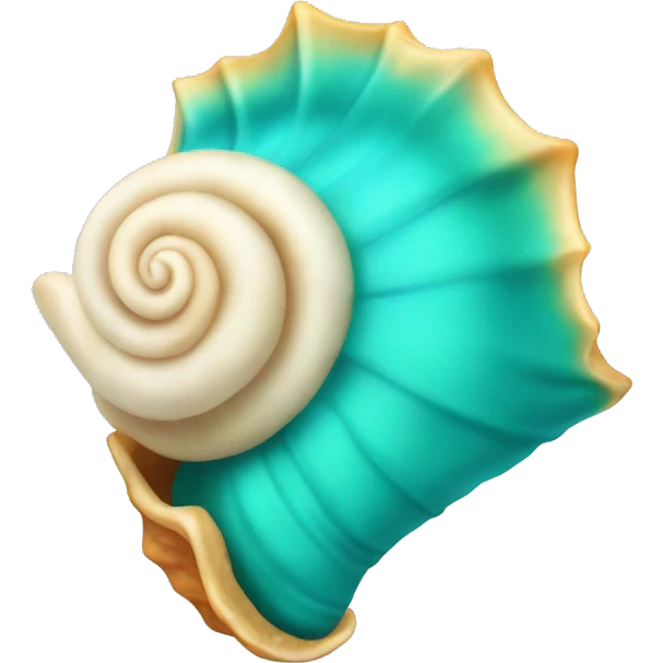 Punchy turquoise conch emoji