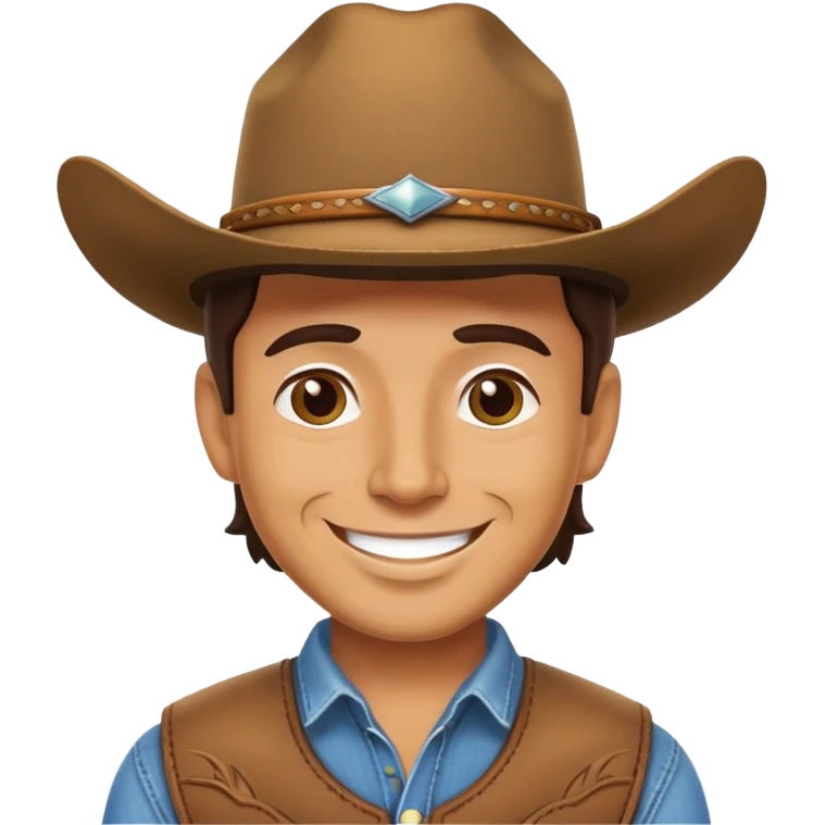 Man in cowboy hat smiling emoji