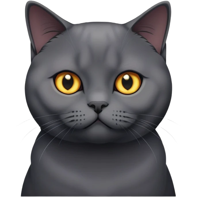 All Black british shorthair cat emoji