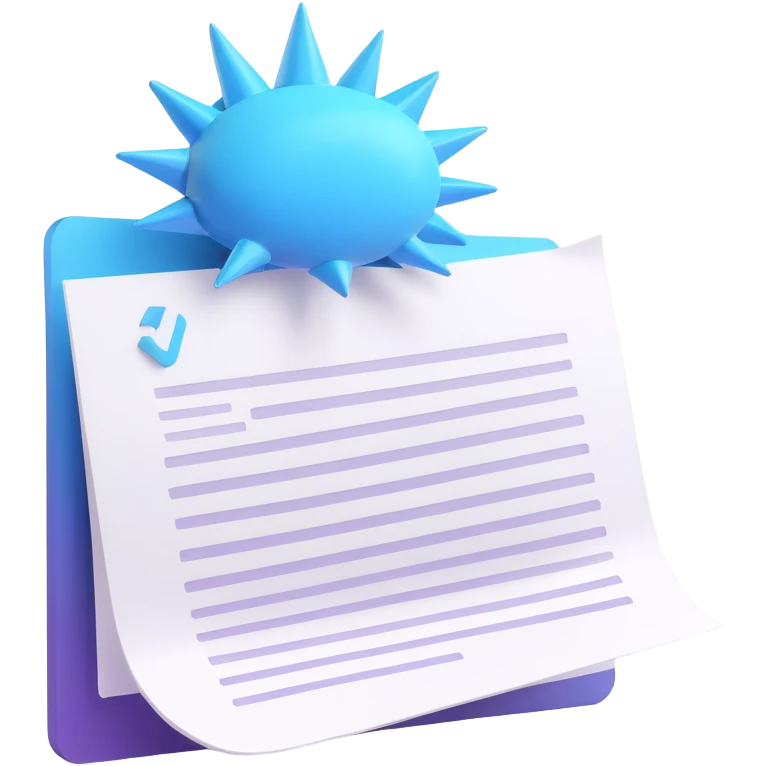 icon for browser extension called WordSpike, 3D macOS style, vivid details, combining a spiked speech bubble and a document, polished and professional emoji