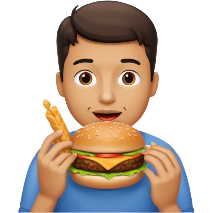 hombre comer amburguesa emoji