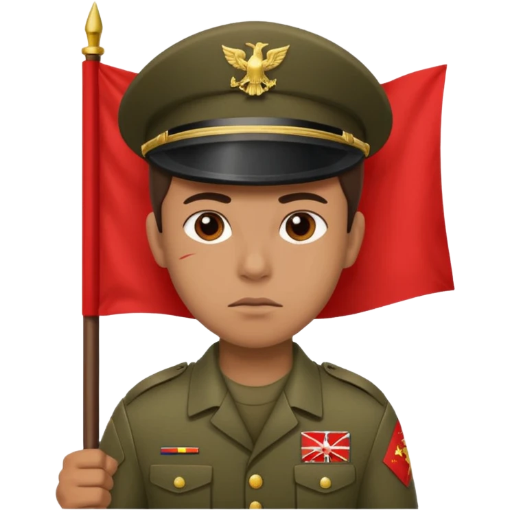 souldier caryying red flag emoji