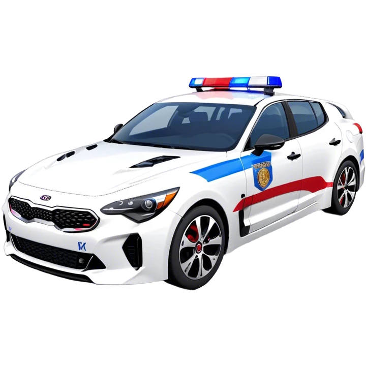 Police Car - Kia Stinger (Model Year: 2018) (Iconic Colour: White with blue and red markings) emoji
