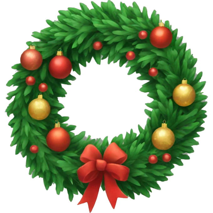 Festive Christmas wreath emoji