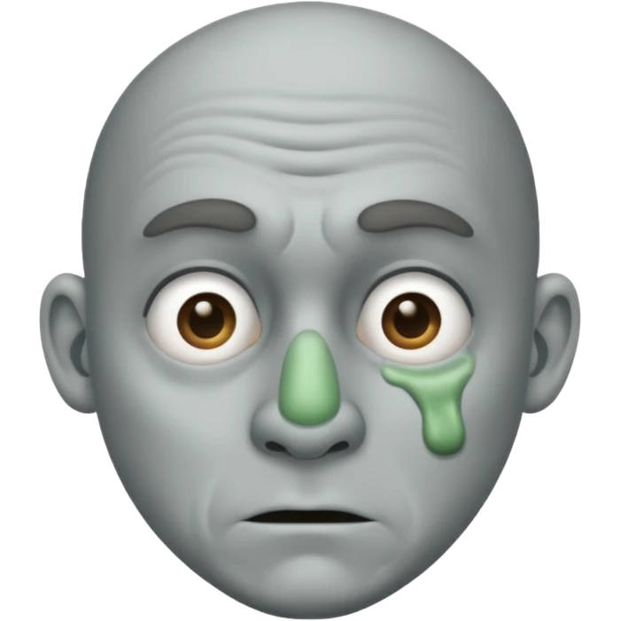 grey skin guy snot coming out nose emoji