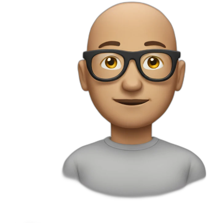 bald man in glasse emoji
