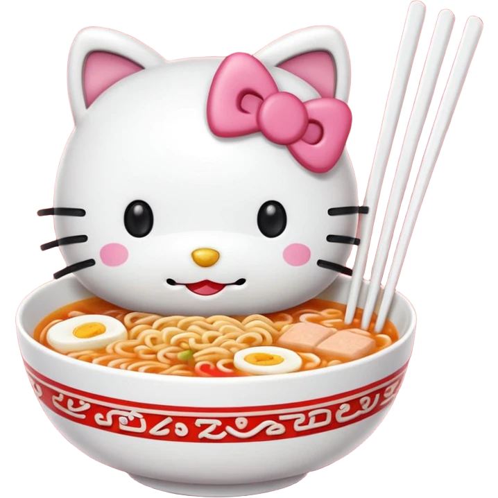 hello kitty eating ramen emoji